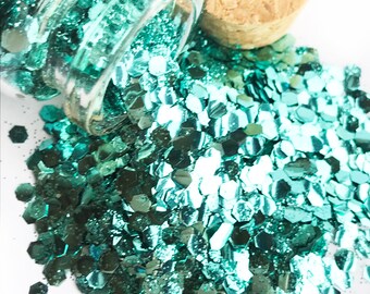 BIODEGRADABLE GLITTER - Eco friendly glitter in Turquoise Tide