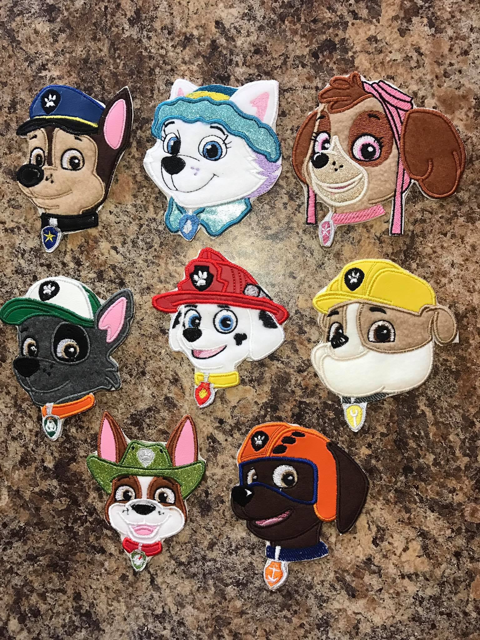 Paw Patrol Inspired Iron On Applique Logo Chase Skye