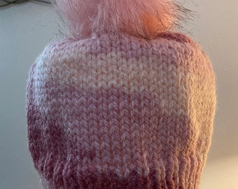 Bonnet tricoté, Multi Rose, 12 pouces