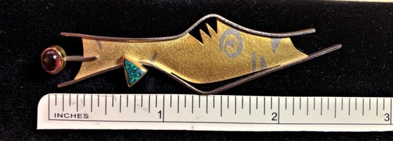 Tami Dean Gold, Opal and Tourmaline Brooch View 6