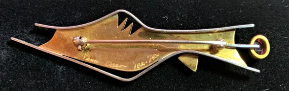 Tami Dean Gold, Opal and Tourmaline Brooch View 5