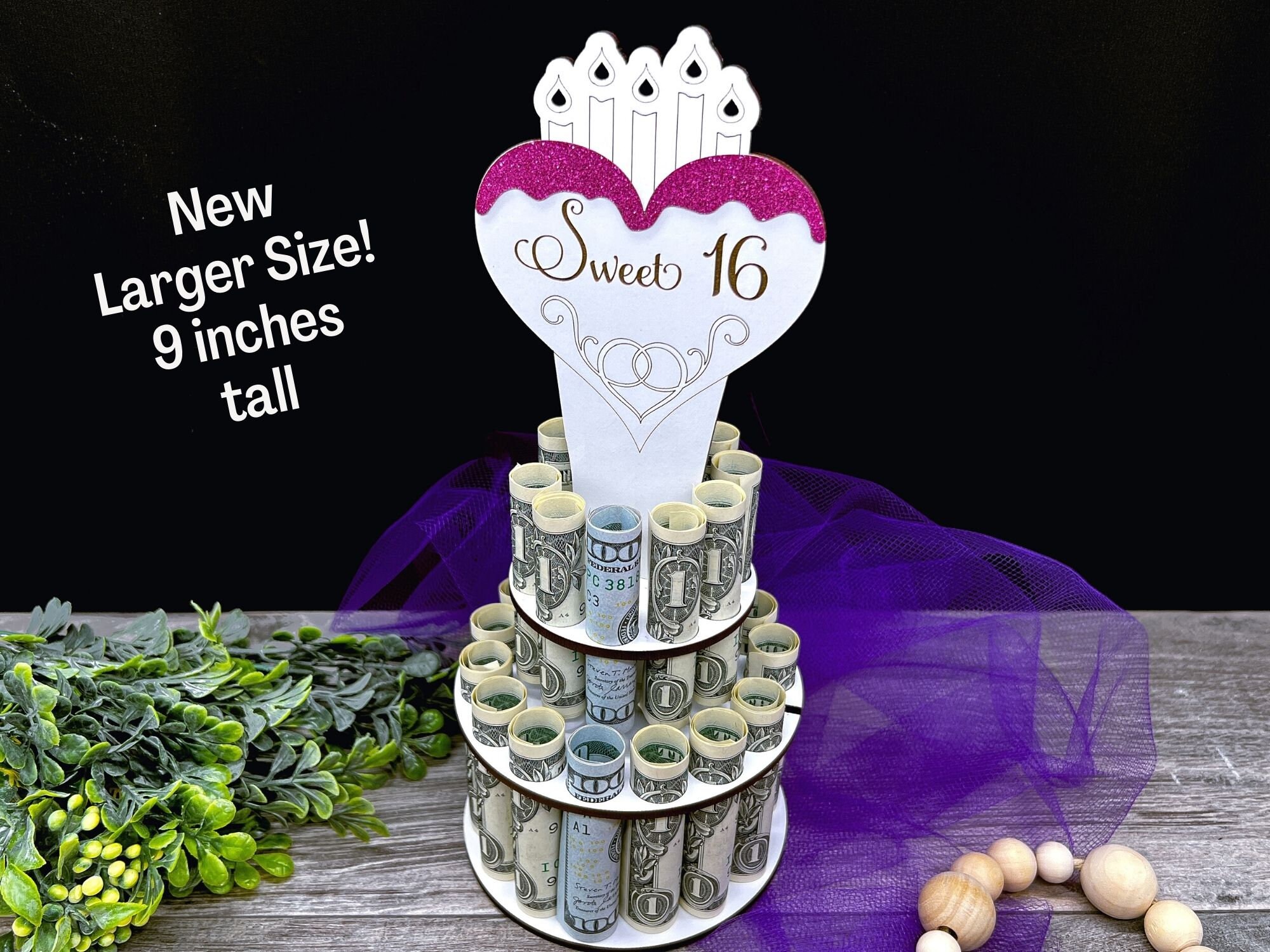 16th-birthday-money-cake-sweet-16-gift-for-teenage-girl-etsy