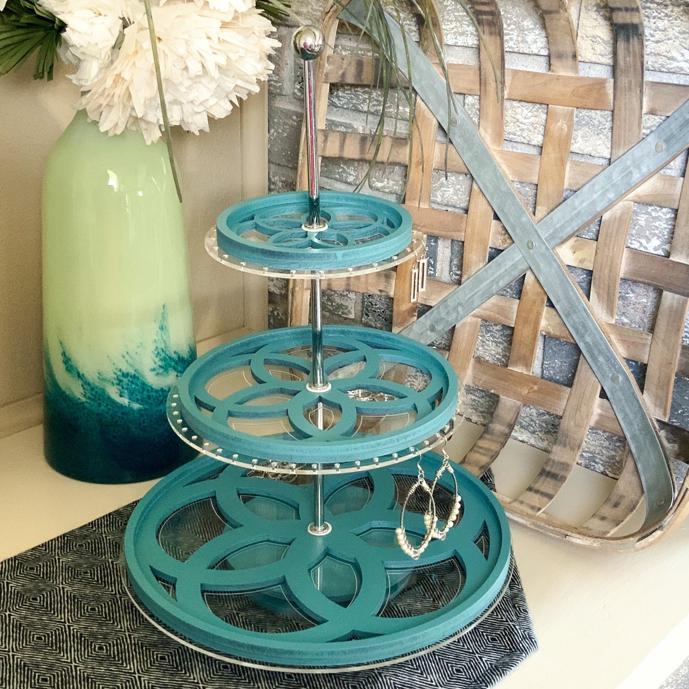 Tiered Tray Jewelry Organizer Stand SVG Laser File Spinning Etsy