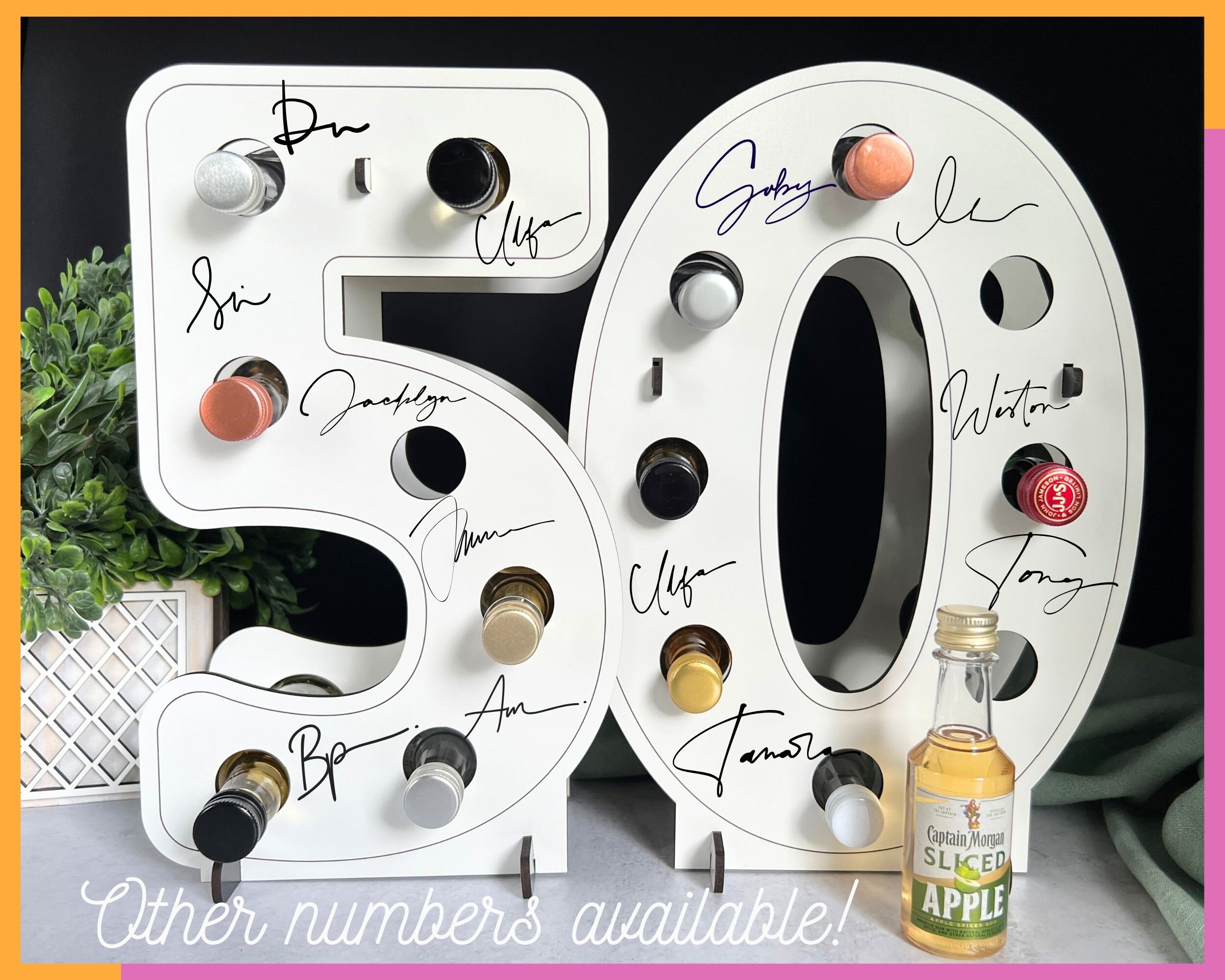 50th Birthday Alcohol Holder: Mini Liquor Bottle Decoration - Etsy