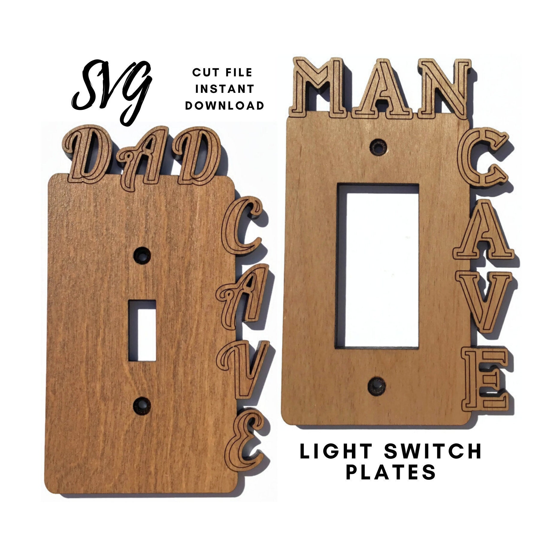 Man Cave Light Switch Cover SVG Laser File Dad Cave Switch Etsy