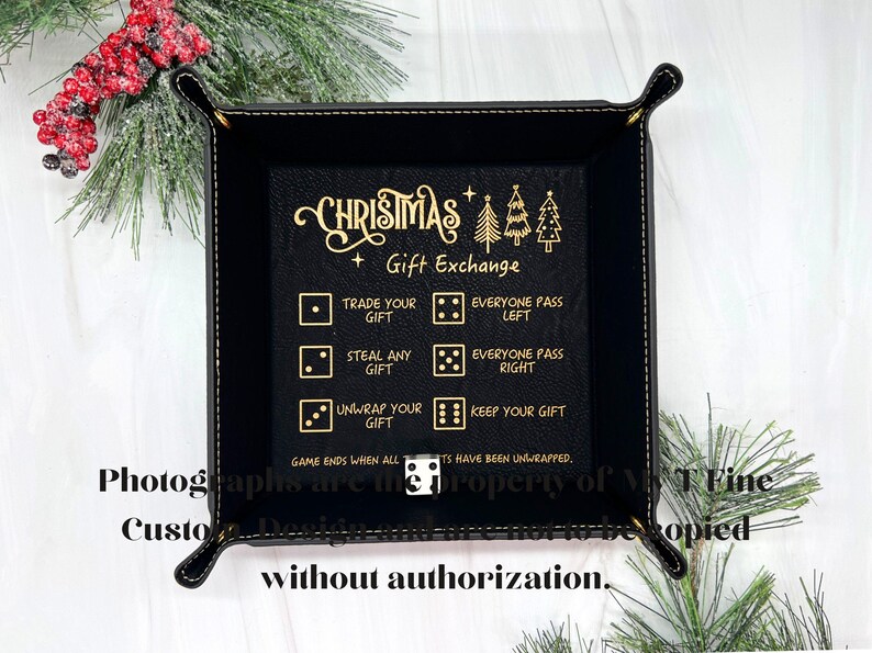 Christmas Dice Tray for Gift Exchange Games, Roll the Dice Christmas