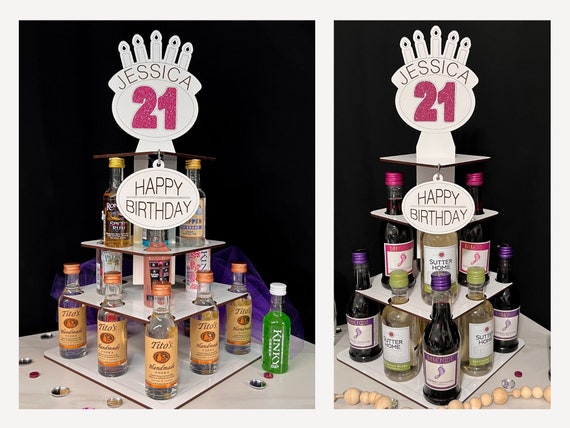 21st Bday Alcohol Tower  21st bday ideas, 21st birthday diy, 21st birthday  girl
