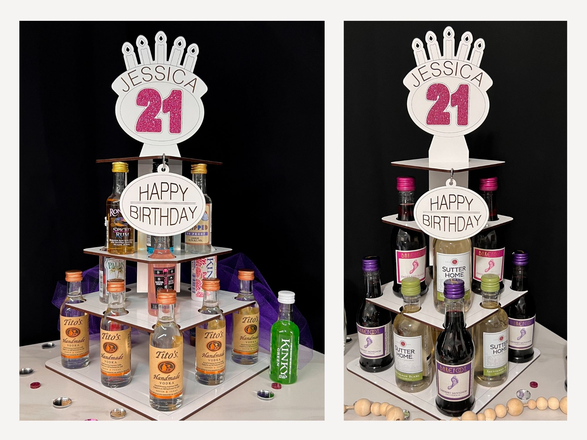 21st Birthday Alcohol Tower Gifts for Men Party Decoration for