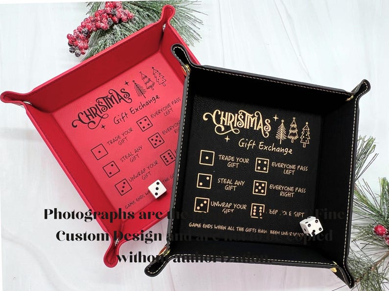 Christmas Dice Tray for Gift Exchange Games, Roll the Dice Christmas