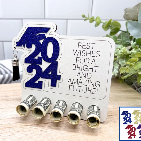 Graduation Greeting Card Money Holder, High School, College Grad Gift Class of 2024 in Multiple Colors