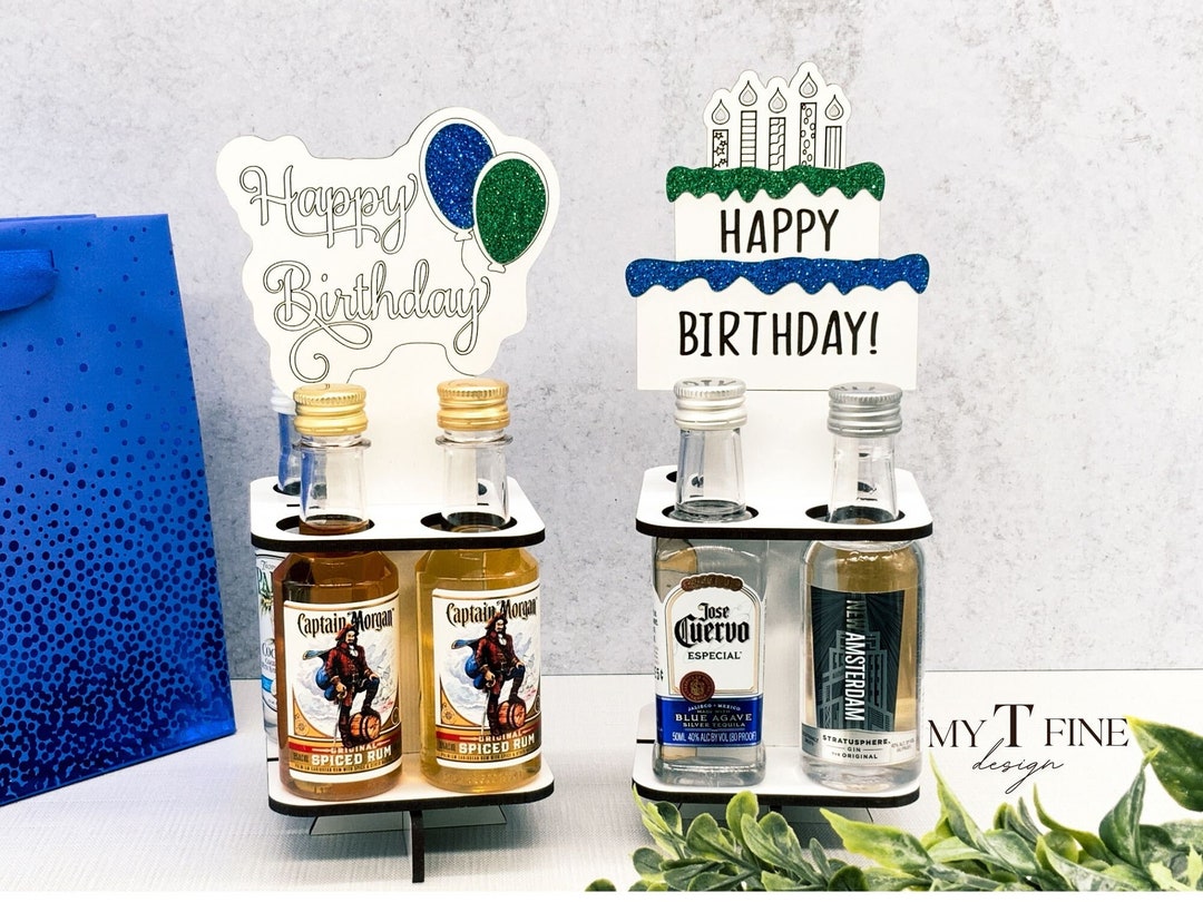 Birthday Gift for Him, Mini Liquor Bottle Caddy, Mini Shot Holder