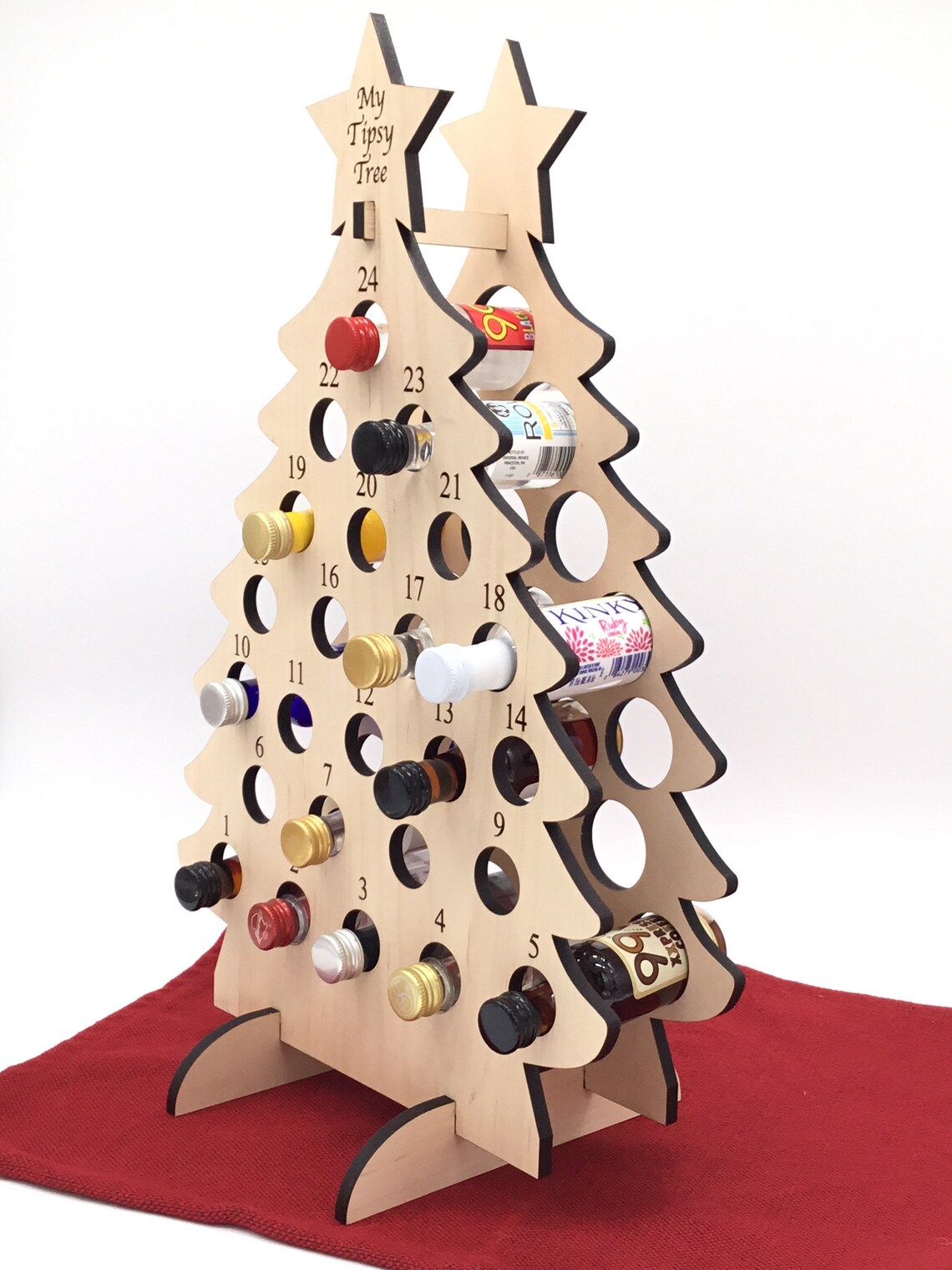 SVG Tipsy Tree Advent Calendar for Adults Mini Liquor Bottle Etsy