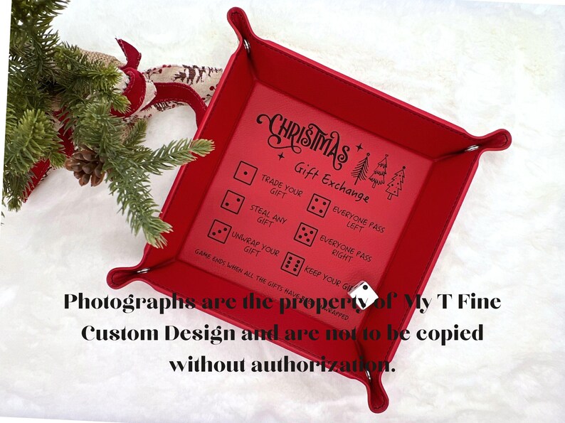 Christmas Dice Tray for Gift Exchange Games, Roll the Dice Christmas