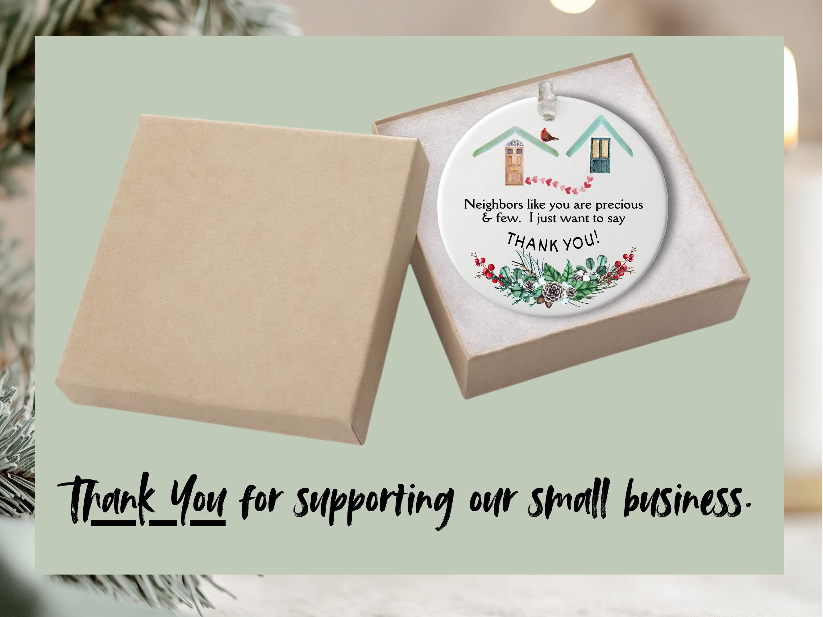 Thank You Neighbors Ornament, Neighbor Appreciation Gift, Round Ceramic ...