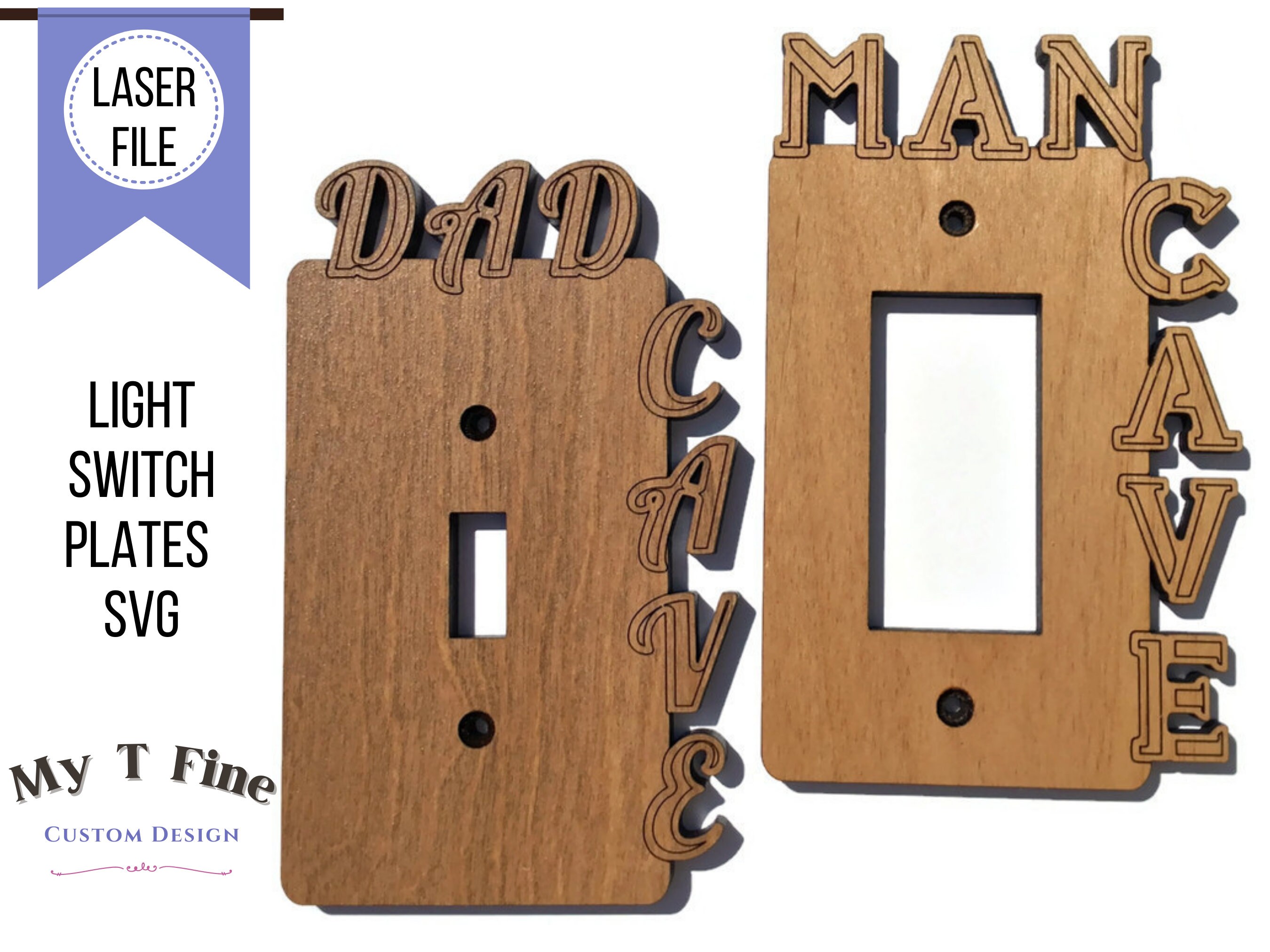 Man Cave Light Switch Cover SVG Laser File Dad Cave Switch Etsy