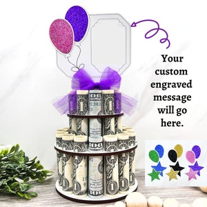 Personalized Birthday Gift Money Cake, Money Tree, Money Holder, Gift for Retirement, New Home, Just Engaged, Gift for Her, Gift for Him