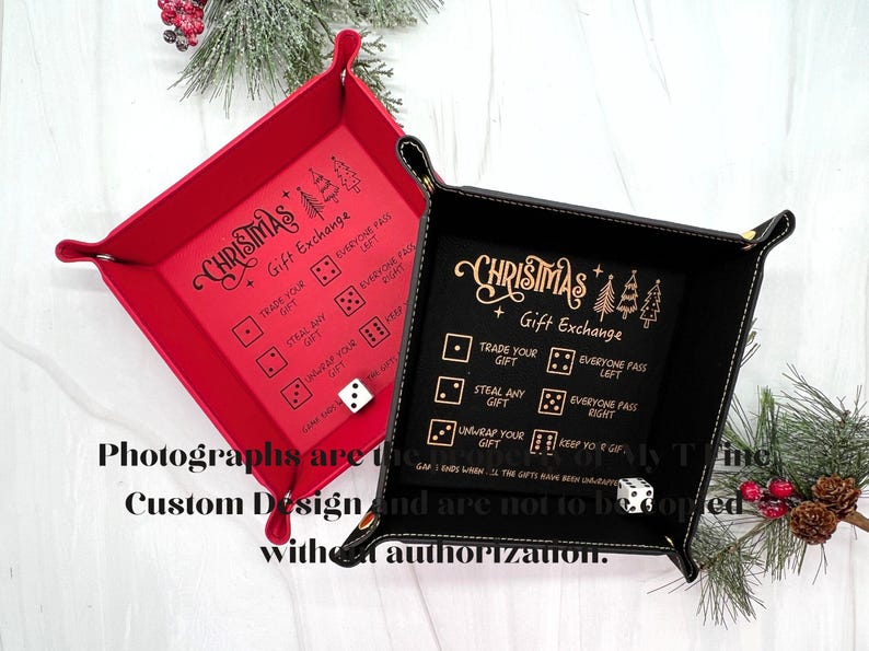 Christmas Dice Tray for Gift Exchange Games, Roll the Dice Christmas