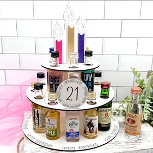 21st Birthday Mini Liquor Bottle Shot Cake: Girls 21st Birthday Present
