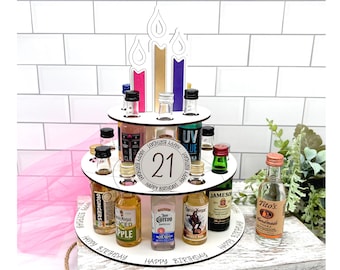21st Birthday Mini Liquor Bottle Shot Cake: Girls 21st Birthday Present