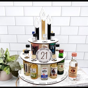 21st Birthday Gift, Shot Cake for Mini Liquor Bottles, Funny Bday Gift for Him, Funny Alcohol Gift for BF Turning 21