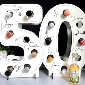 Fun 50th Birthday Mini Liquor Bottle Holder: Party Decoration Gift for Men