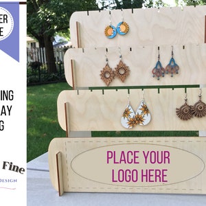 Tiered Earring Holder SVG, Wood Earring Stand Laser File,  Retail Display for Earrings, SVG Glowforge File