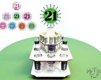 21st Birthday Liquor Bottle & Money Holder: Unique Centerpiece Gift for Guys