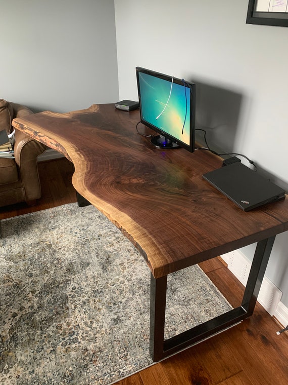 Live Edge Office Walnut Desk Etsy