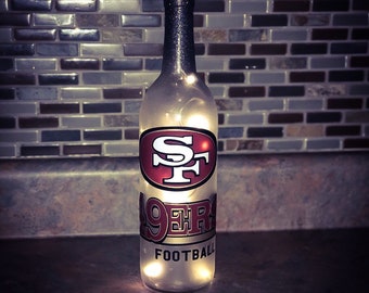 49ers Light up wine bottle