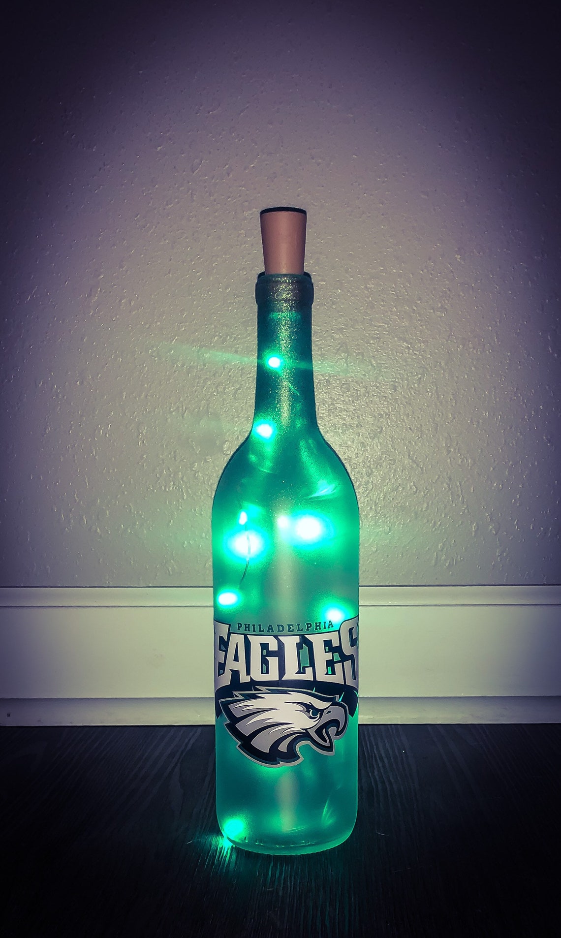 Philadelphia Eagles Light up Wine Bottle Etsy