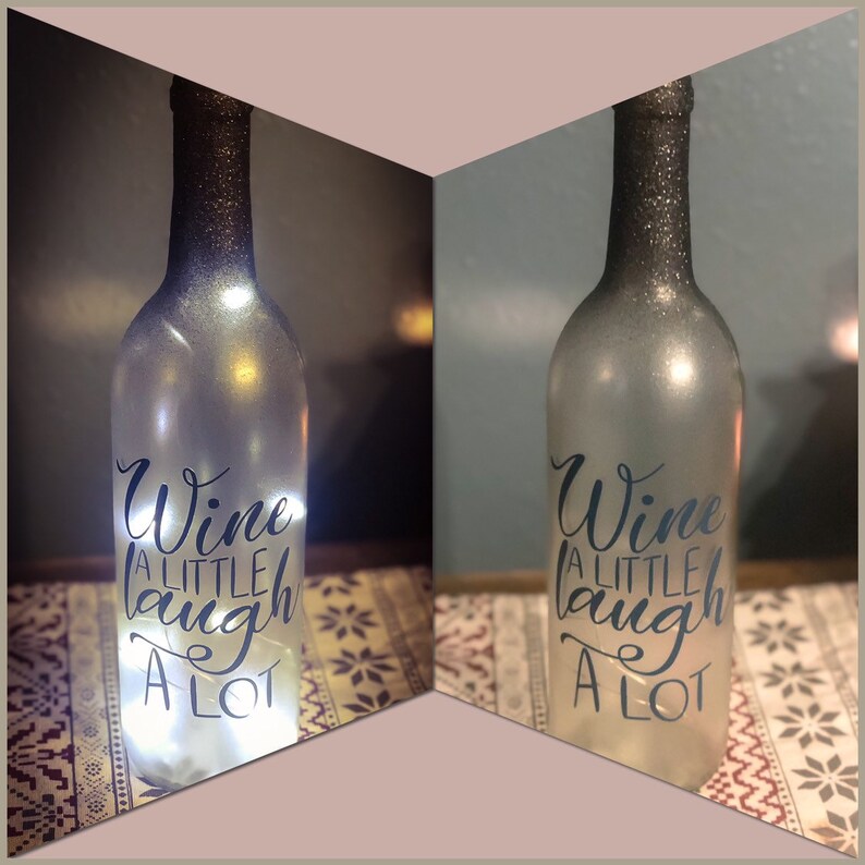 Wine a Little Light up Wine Bottle Etsy