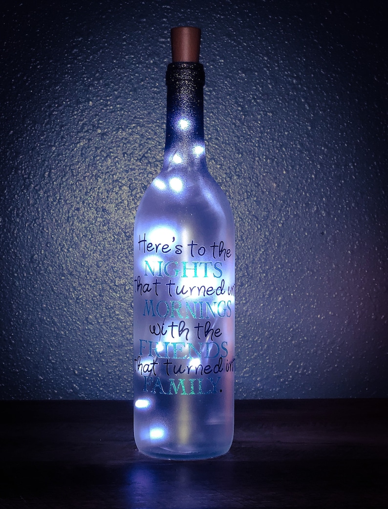 Heres to the Night Light up Wine Bottle Etsy