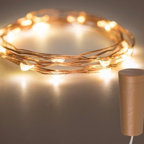 String lights-wine cork