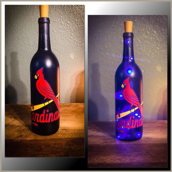St.Louis Cardinals light up wine bottle