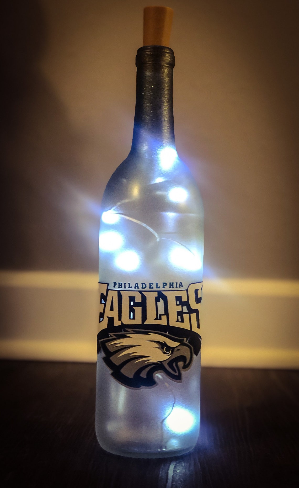 Philadelphia Eagles Light up Wine Bottle Etsy