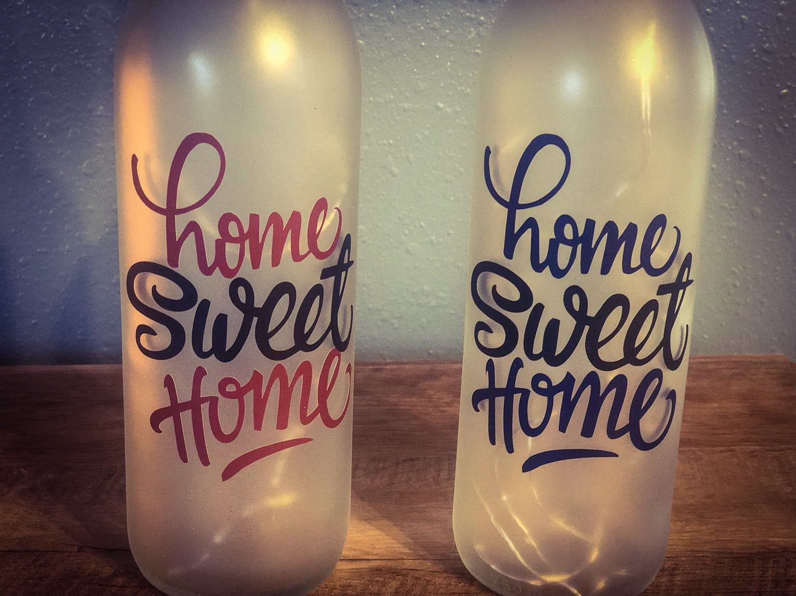 Home Sweet Home Light up Wine Bottle Etsy
