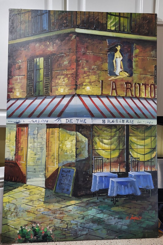 Paris Salon Oil Painting, Parisienne Salon, Signed S. Hofner
