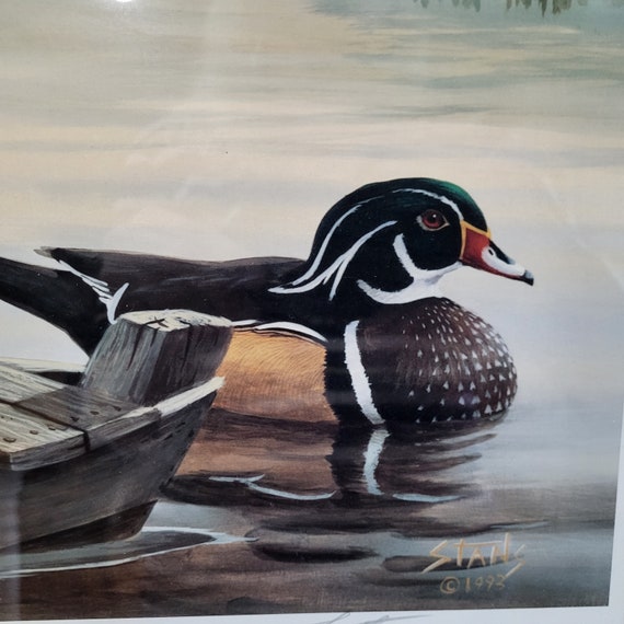 Leo Stan's Hand Signed Autumn Air, Duck Print, Lithograph, Antique