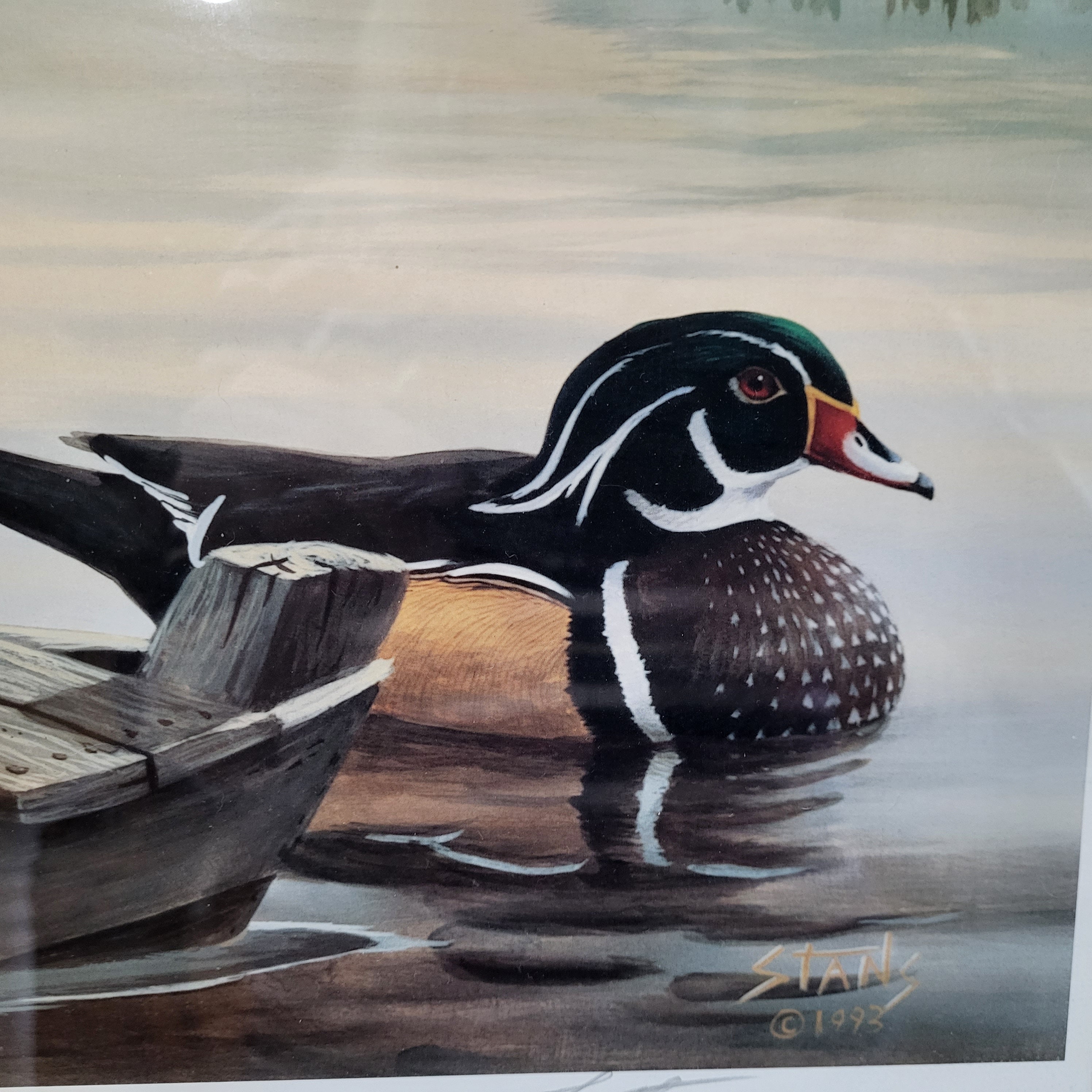 Leo Stan's Hand Signed Autumn Air, Duck Print, Lithograph, Antique