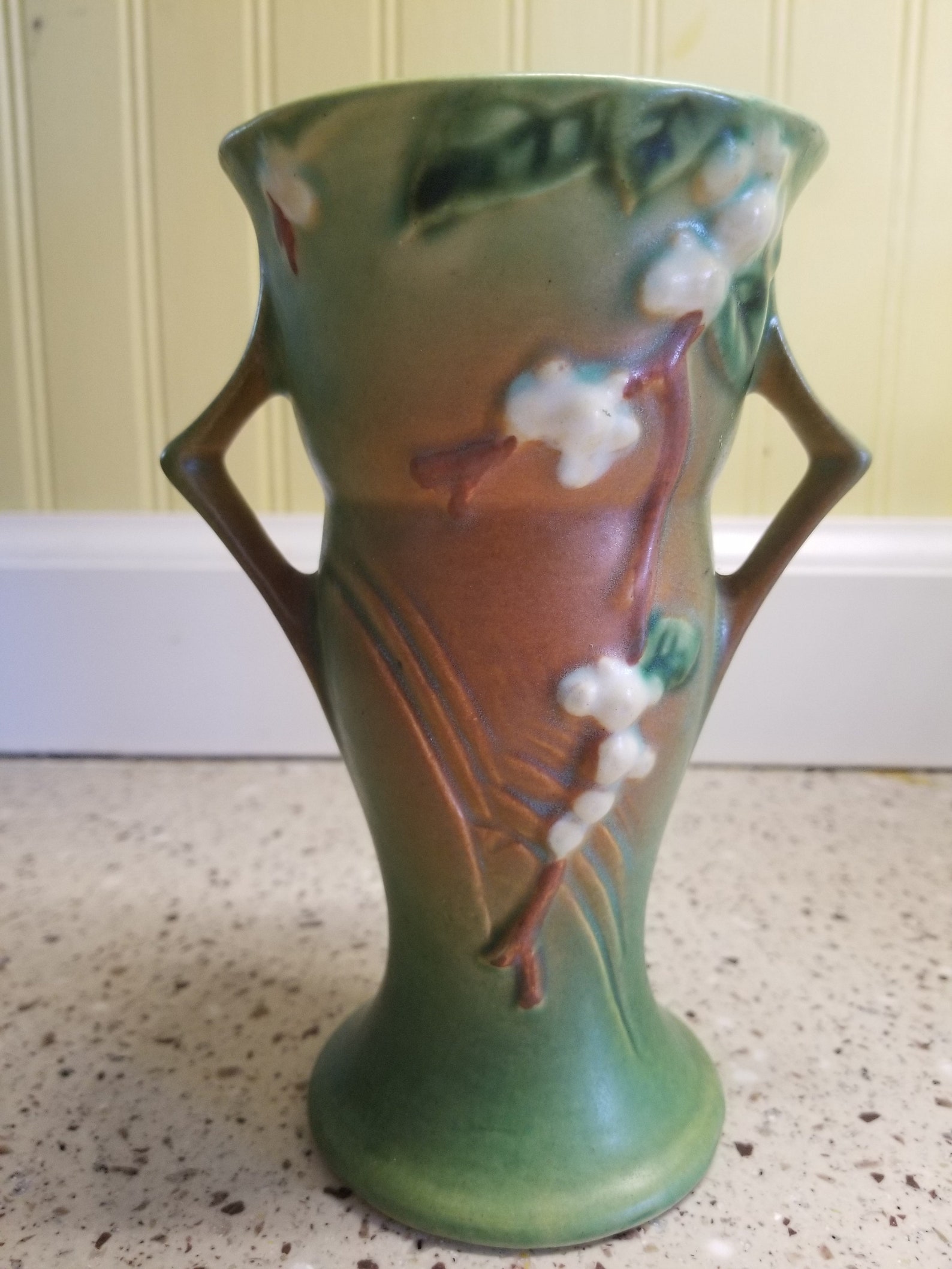 Antique Roseville Pottery Vase 7 Snowberry Green Etsy
