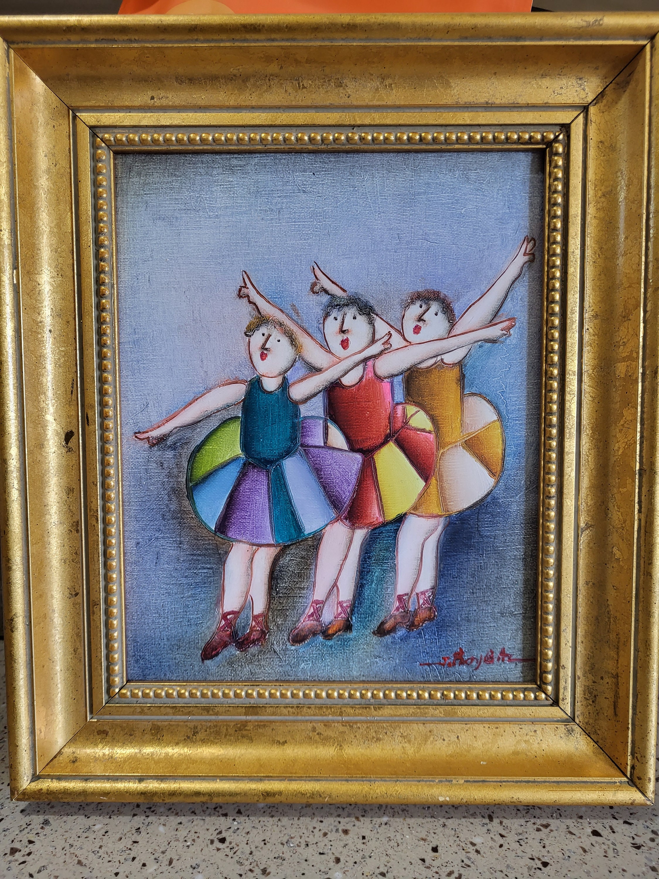 ◇絵画373 ジェイ・ロイバル Jey Roybal 「音隊」◇油彩画/画寸28×