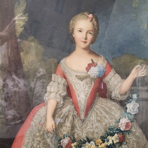 Print Antique Portrait Of Madame Louise Epoque, 19th Century, French School 1900, shops Jean Marc Nattier, painting at Palace of Versailles