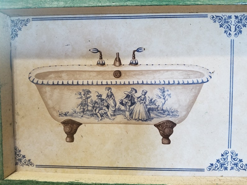 Bathtub art wall decor Rustic Country Vintage Bathroom Etsy