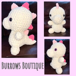 Baby Dino, Dinosaur Plushie, Custom colored plushie, made to order, kawaii plushies, handmade gift,  cute stuffed animal, free shipping,