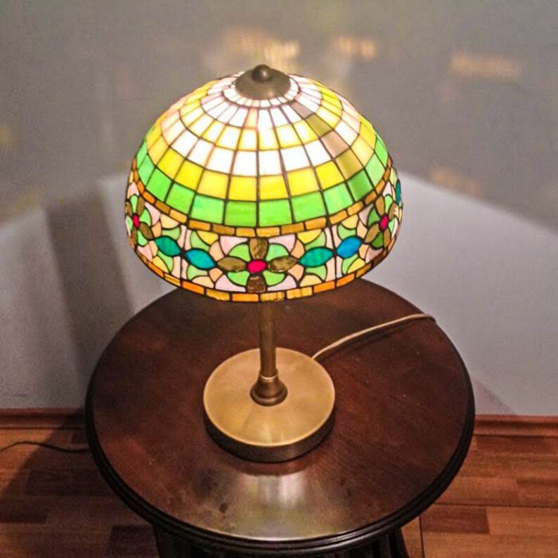 Stained Glass Lamp Shade Tiffany Style Lamp Living Room Etsy