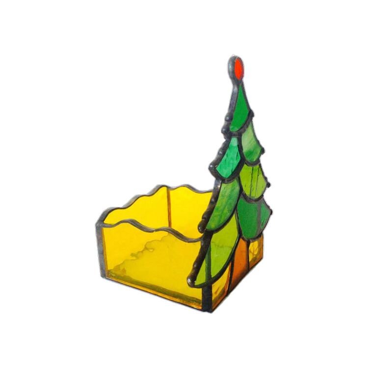 Stained Glass Candle Holder Christmas Tree Tealight Holder Etsy Norway