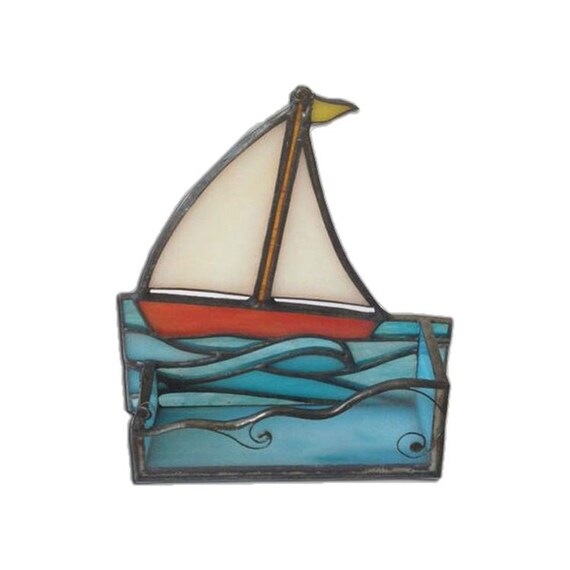 Business Card Holder Stained Glass Office Decoration Desk