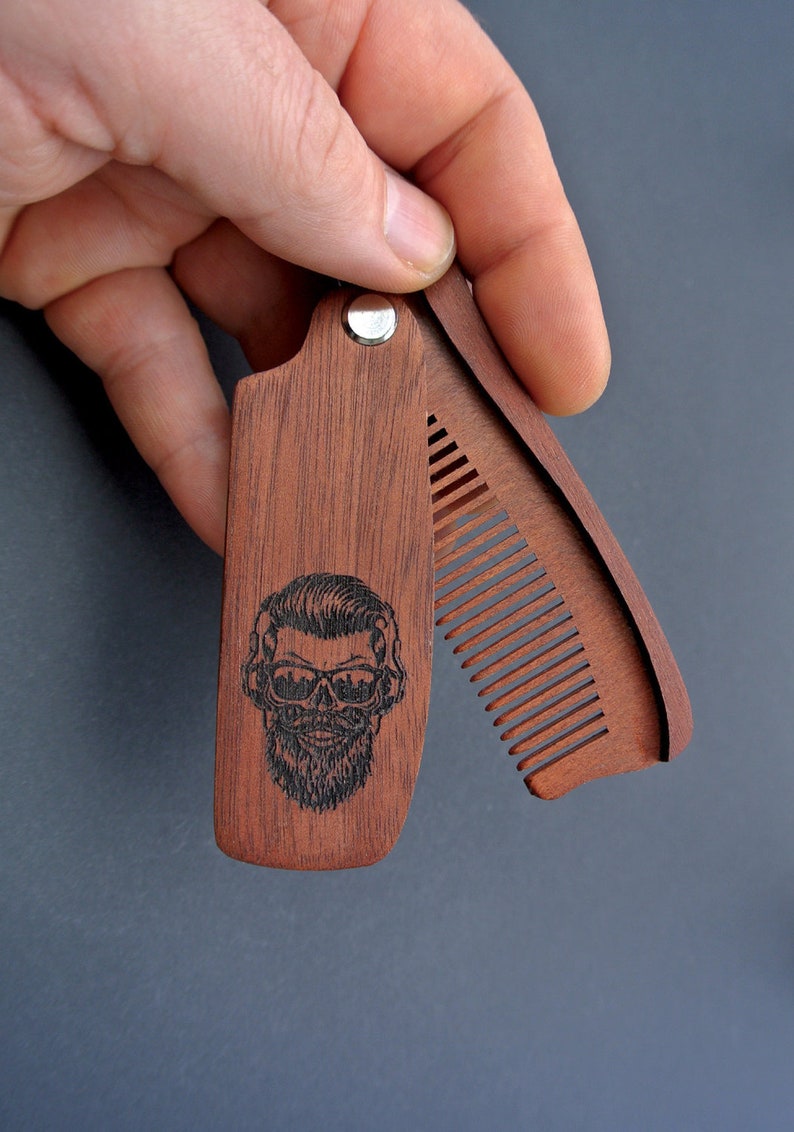 Custom Engraved Beard Comb Folding Beard Comb Personalized Etsy