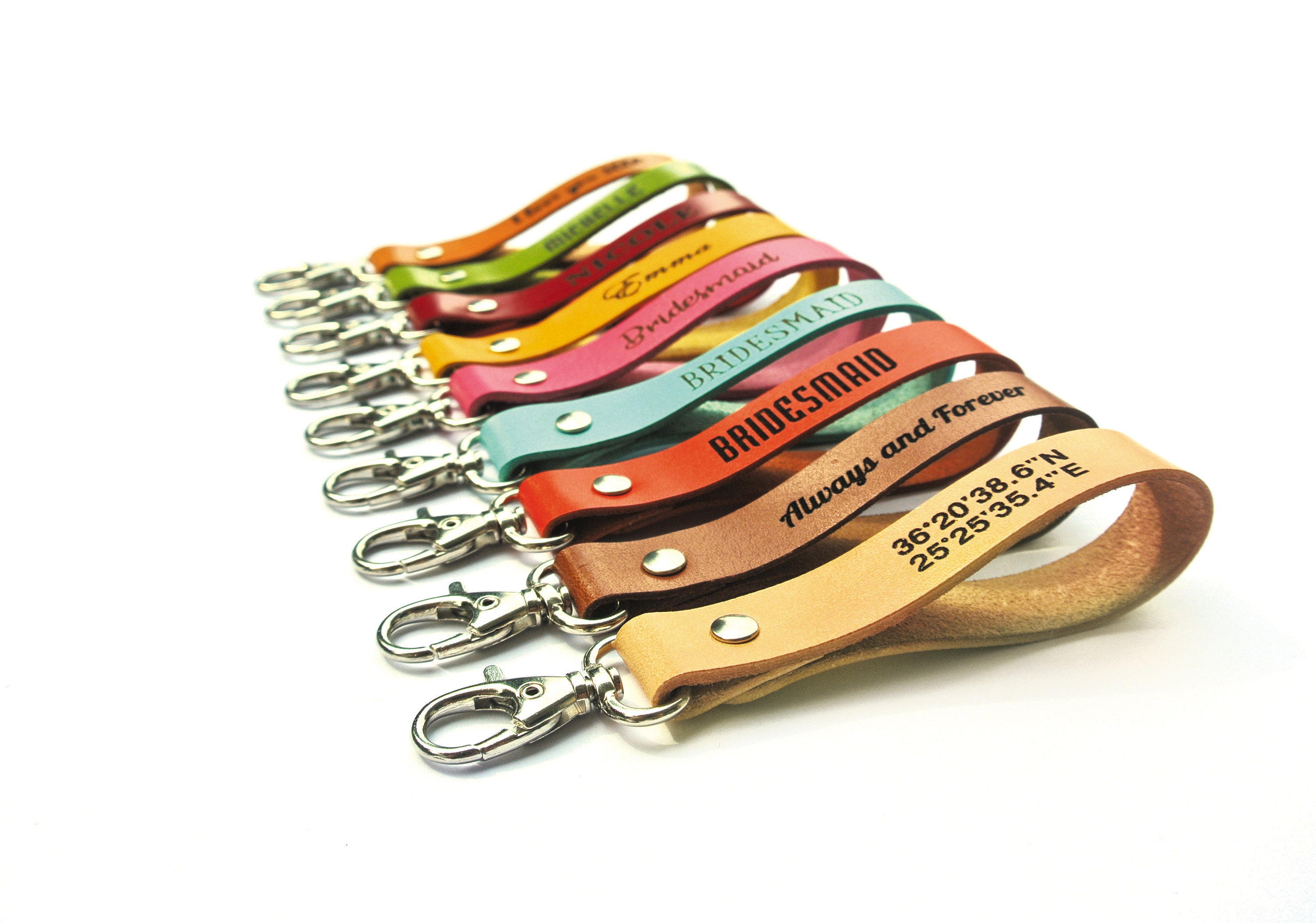Leather keychain for women Leather keychain custom Etsy