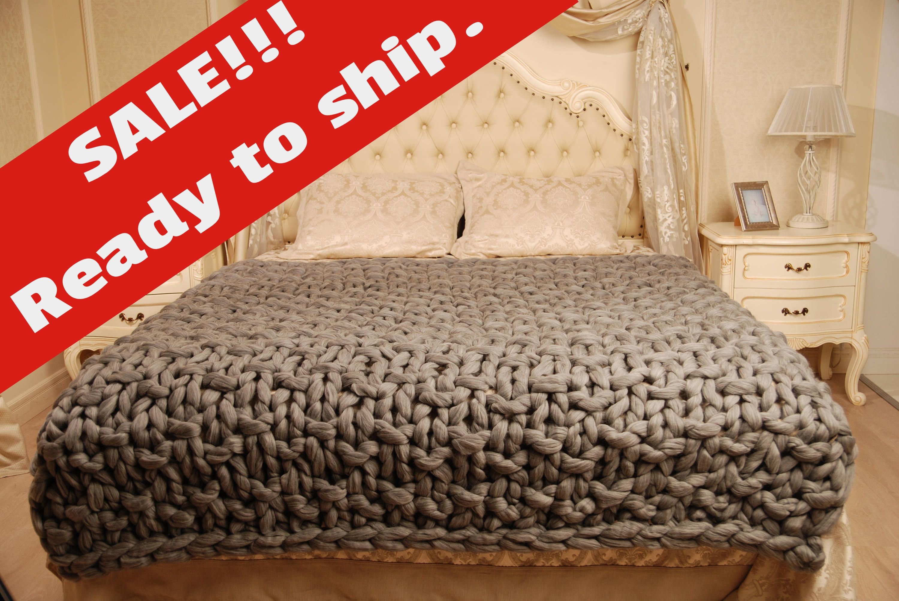 Chunky Throw 7070 Inches Chunky Blanket Chunky Yarn Blanket Etsy